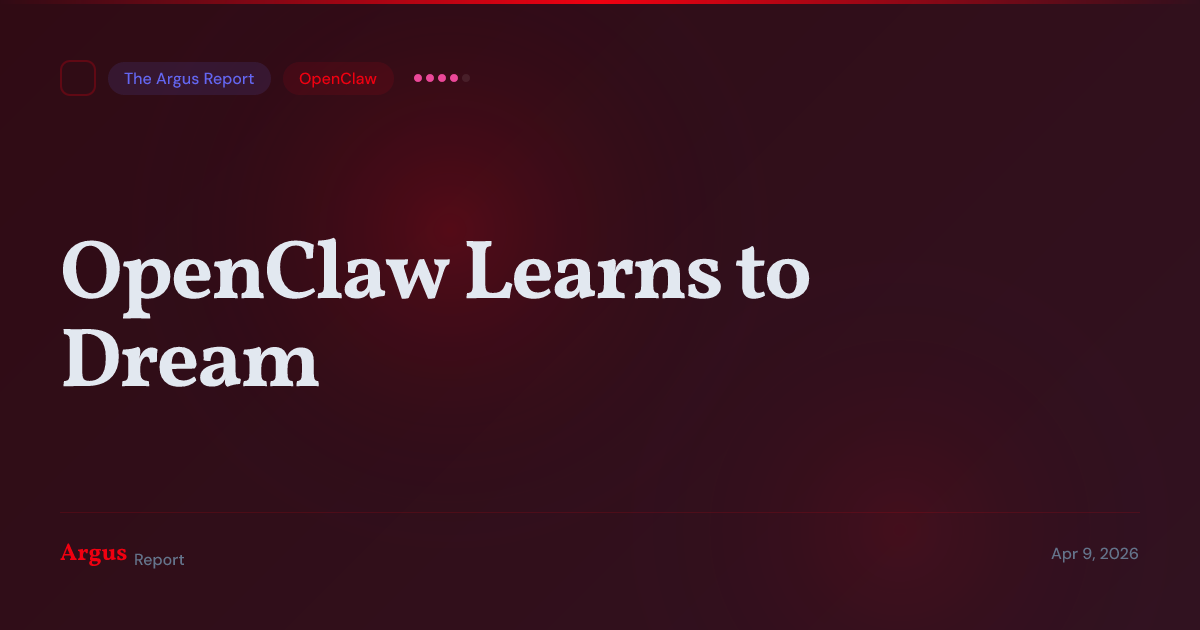 OpenClaw v2026.4.9 launches 'Dreaming' feature for AI agent memory